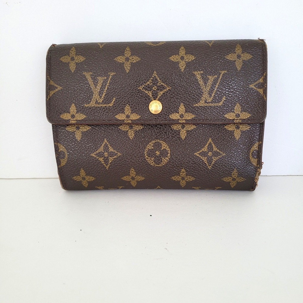 Louis Vuitton Monogram Trifold Wallet Brown Canvas SP0936 Made in France
